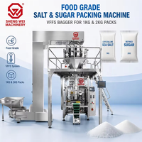 Machine d'emballage verticale pour sel de mer cristallin et sucre de qualité alimentaire, système de remplissage et de scellage 1kg 2kg