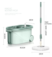 Meilleure vente d'outils de nettoyage de sol personnalisés remplacement de serpillères tête de vadrouille rotation 360 serpillière magique avec seau