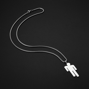 Joyería de moda de acero inoxidable resistente al agua sin deslustre Rap <span class=keywords><strong>Star</strong></span> diseño minimalista Simple <span class=keywords><strong>Billie</strong></span> Eilish collar - Product Image 2