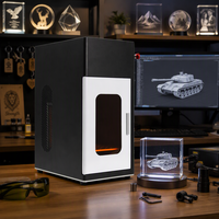Graveur laser 3D pour verre et cristal, machine de gravure interne 5W 355nm UV, prise en charge des fichiers 3D STL/OBJ/3MF/Ply/Step, table élévatrice électrique