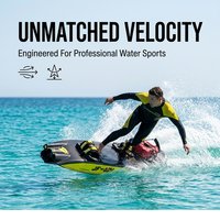 Planche de surf à moteur promotionnelle jaune et rouge avec double fixation, 8000 tr/min, finition brillante, fournisseur de motomarines