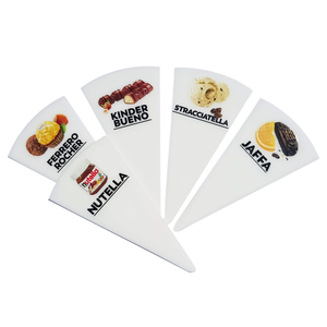 Expositor Moderno Personalizado Blanco y Negro para Palitos de Gelato, con Etiquetas Acrílicas de Sabores y Clips para Etiquetas de Helado, Soporte para Postres - Product Image 1