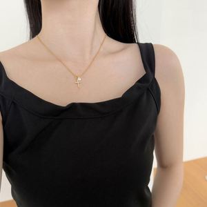 Dylam Rhodium 18K Gold Plated Cubic Zirconia <b>Cross</b> Pendant Necklaces for Women CZ Religious <b>Cross</b> Faith Pendant Necklace - Product Image 5