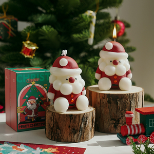 Hot Sale Cute Christmas <b>Candle</b> Novelty Santa Claus Home Decor Paraffin Soy Wax Scented <b>Candles</b> - Product Image 2