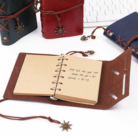 Papier couverture en cuir personnalisé, navire de Pirate, rétro, feuilles mobiles, boussole, Notebook, Journal, planificateur personnalisé, vente en gros