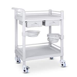 Hospital <strong>Dressing</strong> ABS Plastic <strong>Trolley</strong> Surgical Medical Instrument Two-layer Cart - Product Image 1