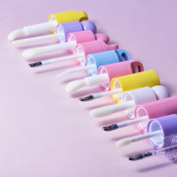 Nouveau mignon 8 couleurs tête de brosse en métal emballage de brillant à lèvres pour bricolage cosmétique Unique clair avec étiquette personnalisée