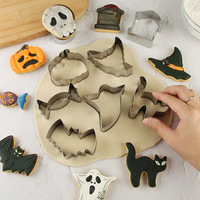 MIXWARES 12-teiliges Halloween Ausstechformen-Set aus Edelstahl - Kürbis, Fledermaus, Spinne Backformen für Kuchendekoration