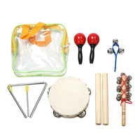 Children's Education 1 Set Mini Plastic/Metal 6-Piece Percussion Music Band Full Set Instruments
