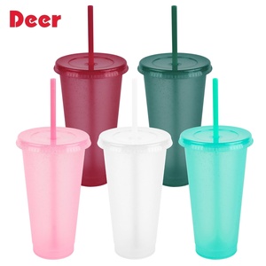 2025 estate nuova tendenza 16oz Glitter Soda può riutilizzabile PP plastica bolla tazza di tè tazza di caffè con coperchio usa e getta - Product Image 1