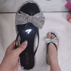 Giày Nữ Rain Jelly 2021 Bling Fancy Diamond Bow <span class=keywords><strong>Flip</strong></span> <span class=keywords><strong>Flops</strong></span> Dép Đi Biển Mùa Hè - Product Image 4