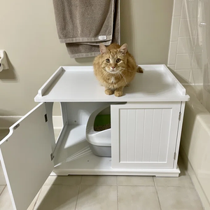 Table d'appoint en MDF avec bac à litière pour <span class=keywords><strong>chat</strong></span> dissimulé et perchoir pour fenêtre, meuble décoratif pour salon, maison et jardin - Product Image 1