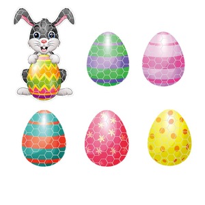 Autocollants magnétiques souples en nid d'abeille réfléchissants pour voiture, vente en gros d'usine, motifs Lapin de Pâques, Ampoule de Noël, Père Noël - Product Image 2