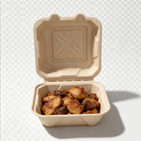 Boîte à lunch biodégradable en bagasse de canne à sucre, jetable, micro-ondable et recyclable