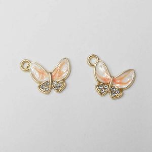 Colorful Crystal Butterfly Pendant for Jewelry Accessary DIY Parts for Keychain <b>Couple</b> Necklace <b>Bracelet</b> Enamel Charm Pendent - Product Image 6