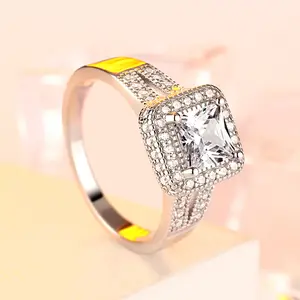925 sterling silver personalized creative ring ladies row diamond European zircon diamond wedding ring silver jewellery