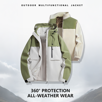 Veste de ski et de randonnée 3-en-1 personnalisée en polaire coupe-vent, imperméable et chaude, avec capuche amovible, pour le camping et les activités de plein air