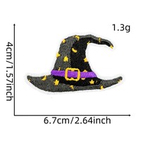 Mignon nouveau feutre horreur fantôme toile d'araignée citrouille chat magicien chapeau conception fer sur brodé Halloween fête Patch pour bricolage vêtements