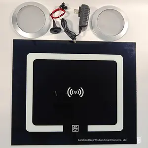 Mesita de Noche con Carga Inalámbrica, Altavoz Bluetooth, Luz Táctil, Gabinete Flotante, Accesorios de Muebles Inteligentes SA-BLMB-V1 - Product Image 1