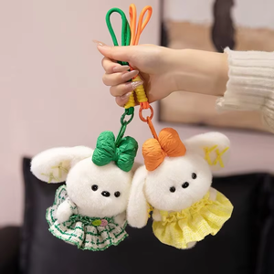 Sweetheart <b>Bear</b> and Fragrance Wind Rabbit Hanging Ornament Cute Plush Toys Doll <b>Flower</b> Dress Rabbit Backpack Hanging Keychain - Product Image 1
