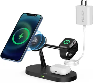 Chargeur magnétique sans fil 3 en 1, Station de charge rapide sans fil pour iPhone 13/14, Station de charge magnétique pour samsung