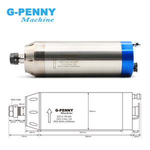 G-Penny 3.5kw ER20 D100 220V/380V Motor de husillo refrigerado por agua 4 Uds rodamientos de bolas de cerámica husillo de trabajo de Metal utilizado para Metal - Product Image 2