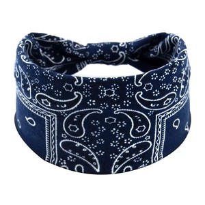 Diadema elástica de algodón anudada estilo bohemio al por mayor, turbante deportivo antideslizante con estampado Paisley europeo-americano, accesorios para el cabello para mujer. - Product Image 3