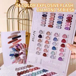 Set de Esmaltes de Uñas <span class=keywords><strong>en</strong></span> Gel Reflectantes de Neón <span class=keywords><strong>MILAN</strong></span>, 24 Colores Brillantes, Marca Privada OEM, Purpurina Diamante, Esmalte de Uñas <span class=keywords><strong>en</strong></span> Gel UV Disco - Product Image 2