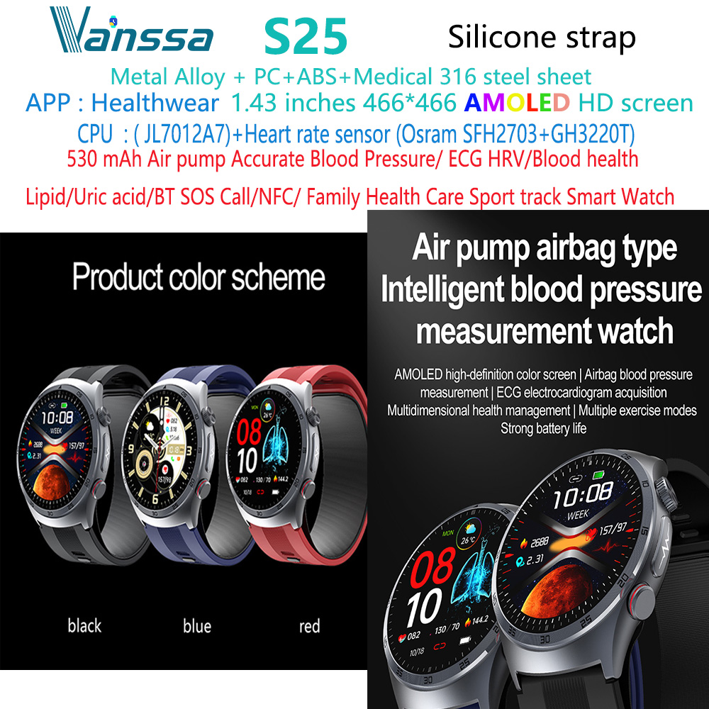 S25-Montre-intelligente-santé-tension-artérielle-ECG