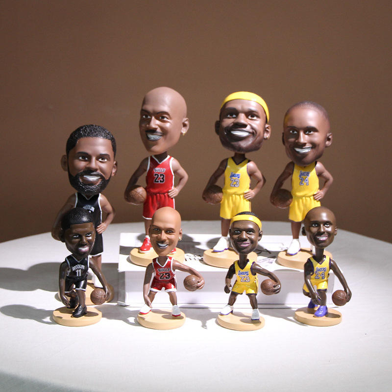 Figur dasbor Resin kustom Kobe nba bobblehead patung kecil bergoyang kepala hadiah boneka grosir JAMES 23 # bobblehead