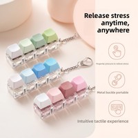 Porte-clés mécanique avec éclairage, jouet de décompression, clavier à pression, jouet sensoriel pour doigts, porte-clés clavier