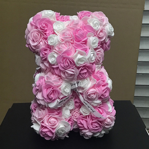 25CM Heart Bear Wedding Party Decoration Valentine Girlfriend Anniversary Gift Foam Flower Teddy Bear Rose Bear