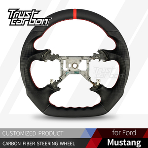 Volante de Cuero Personalizado de Fábrica para SVT Focus <span class=keywords><strong>Mustang</strong></span> 2000-2004 F150 1994-2003 <span class=keywords><strong>GT</strong></span> <span class=keywords><strong>Shelby</strong></span>, con Soporte para Pantalla LED y Calefacción - Product Image 2
