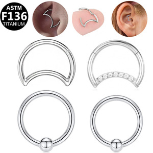 Anneau de nez en titane en forme de lune F136 stérile pour bijoux de piercing unisexe - Product Image 4