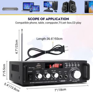 BT-298A zu Hause Digitale Verstärker Audio Display 300W + 300W Digital HIFI Audio Stereo Leistungs verstärker 2-Kanal-Digitalverstärker - Product Image 4