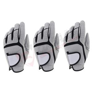 Orange-Noir Couleurs Hommes Compression-Cuir Synthétique Professionnel Imprimé Logo Cabretta Gant De Golf En Cuir - Product Image 4