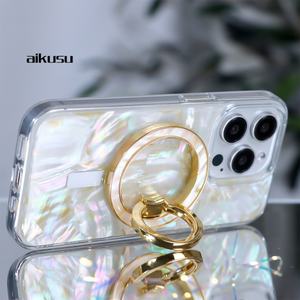 Étui de téléphone personnalisé en nacre, coque magnétique transparente en TPU et PC pour iPhone 16 15 14 13 12 Pro Max - Product Image 3