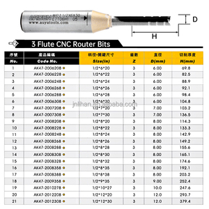 Tct Tct 3 flüt düz <span class=keywords><strong>bit</strong></span> Tct yönlendirici <span class=keywords><strong>bit</strong></span> 1/2 Shank Tct düz freze kesicisi - Product Image 5