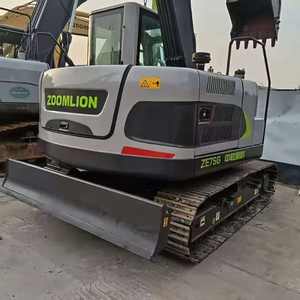 Excavatrice d'occasion originale en Chine presque neuve Zoomlion ZE75G mini pelle sur chenilles de 7,5 tonnes en bon état à bas prix - Product Image 1