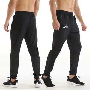 Lidong Custom Logo Ademend Man Broek Sport Casual Jogger Broek Met Reflecterende Streep En Rits