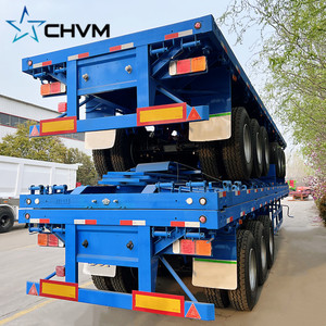 30-50 टन फ्लैटबेड कंटेनर ट्रेलर 3 एक्सल्स 20 फीट/40 फीट सेमी ट्रेलर स्टील सामग्री बिक्री के लिए - Product Image 5