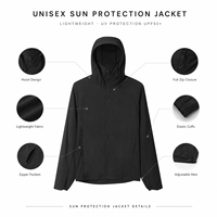 Veste de protection solaire à capuche en nylon légère, respirante et pliable, avec protection UV UPF 50+ au niveau du fil, personnalisable OEM/ODM pour activités de plein air