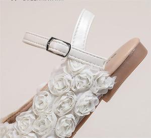 Sandalias de Princesa para Niña, Casuales de Verano, Antideslizantes, con Suela Suave, Sandalias Elegantes con Flores para Niñas - Product Image 4