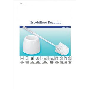 Escobillero Redondo Toilet Brush With Holder White 06101 - Product Image 1