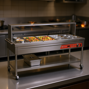 Calentador de Alimentos Comercial Veyor, Mesa de Vapor con 8 Recipientes, Control Digital, Equipo de Calentamiento y Mantenimiento de Temperatura, Modelo D0100XUY17W - Product Image 2