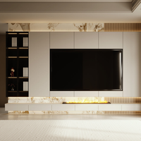 Meuble TV avec Cheminée pour Salon – Style Moderne – Table TV en Bois – Offre Spéciale
