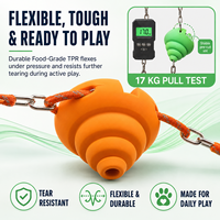 Jouet interactif pour chien TOPIN SBP-D029 en TPR de qualité alimentaire, durable, avec distributeur de friandises et corde pour la bataille de la corde, multicolore