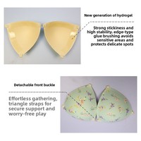 Bra Bikini Seamless Terlaris Lintas Negara, Push-up, Bernapas, Cup Segitiga, Tali Transparan, Perekat di Bagian Belakang, Tak Terlihat