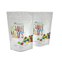 Sachet Mylar transparent personnalisé de qualité alimentaire avec fenêtre, pochette verticale pour l'emballage et la présentation de bonbons frais, noix et fruits secs
