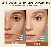 Foundation Cair Label Pribadi Logo Kustom Tahan Lama Full Coverage Efek Blur Melembapkan Menenangkan Perawatan Kulit Makeup